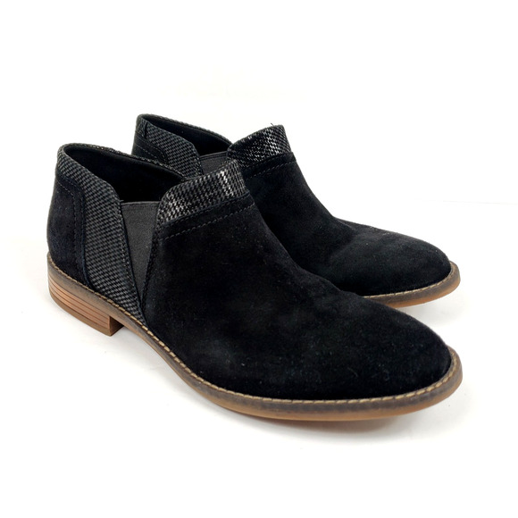Collection By Clarks Camzin Mix Womens Size 9.5 Black Suede Bootie Shoes - Picture 1 of 11